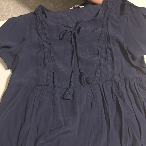 Navy Blue Nanette Lepore Blouse with Front Tie - Size M - Picture 9 of 9